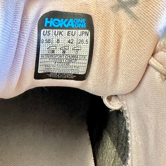Hoka Transport Chukka GTX High Top Sneaker Cosmic Pearl Oat Milk Size 9.5 - Picture 7 of 16